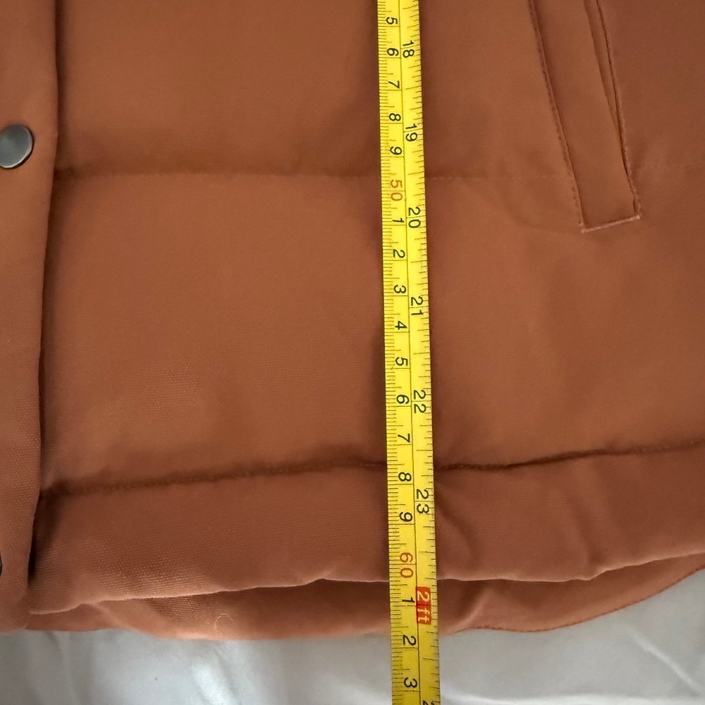 Patagonia Vest Women Small Sisu Brown/Blue Bivy Puffer Down Hooded Full Zip - Picture 10 of 10